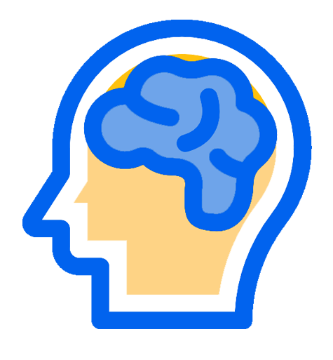 Man with brain. Cognitive research